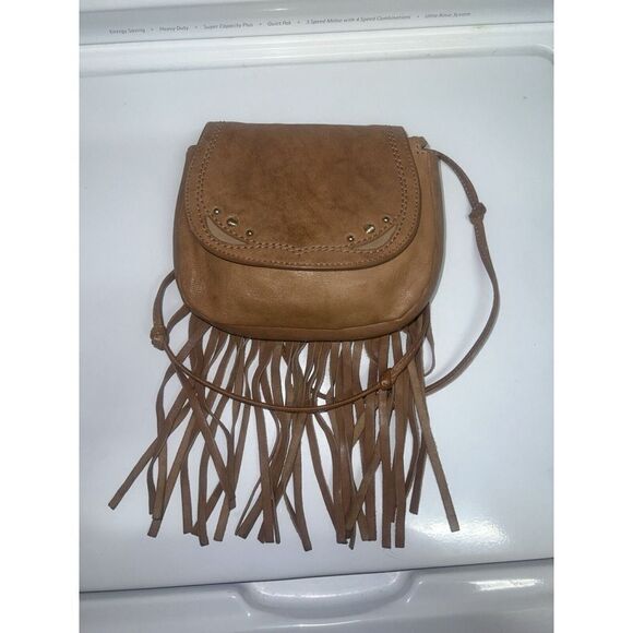 Juicy Couture Brown Goat Leather Fringe Crossbody Purse - Picture 9 of 13